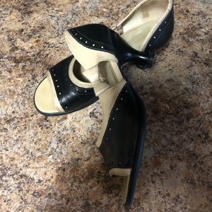 John Fluevog open toe Old friends are good friends shoes